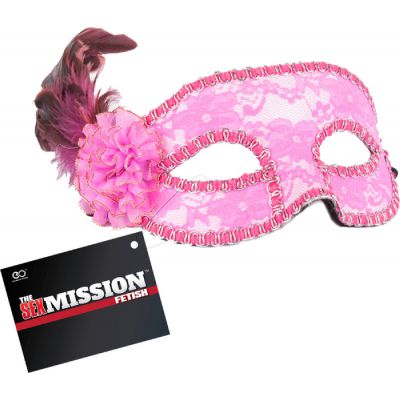 Feathered Masquerade Masks Pink
