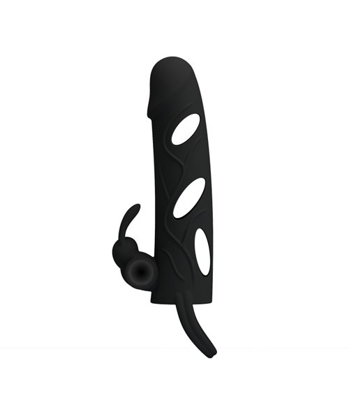 Silicone extension with vibrating bunny