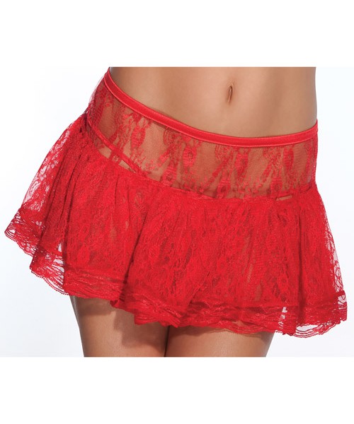 Red lace petticoat