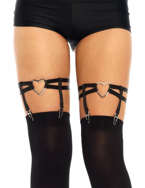 Leg Avenue Dual Strap Thigh High Garter Suspender with Hearts