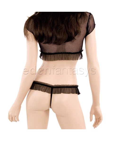 Mesh cami top with g-string
