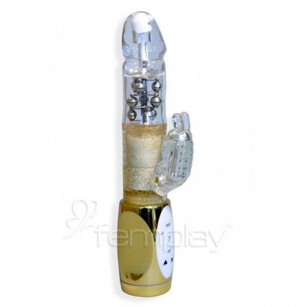Platinum Impulse i7 Butterfly Vibrator - Gold