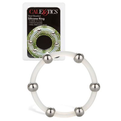 California Exotic Steel Beaded Silicone 2 Cock Ring