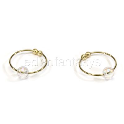 Crystal bead nipple ring