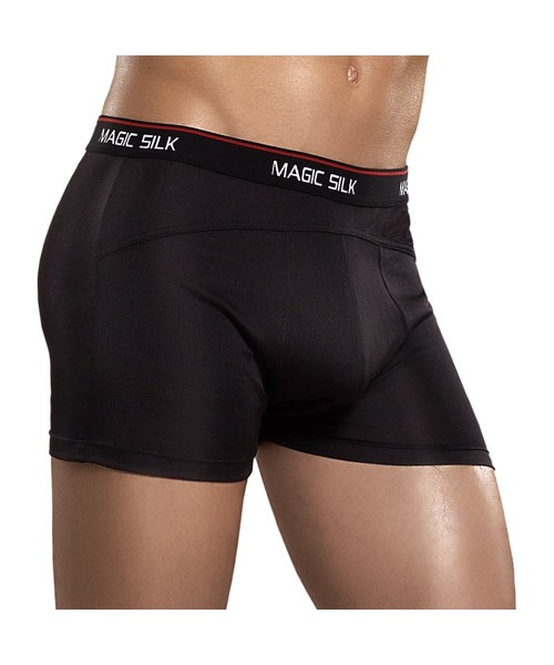 Black knit silk panel short