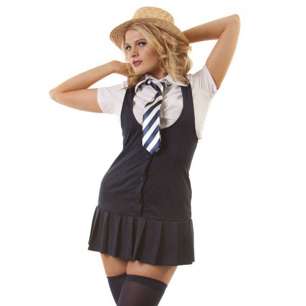 Classfied Adult Pinafore and Boater Costume