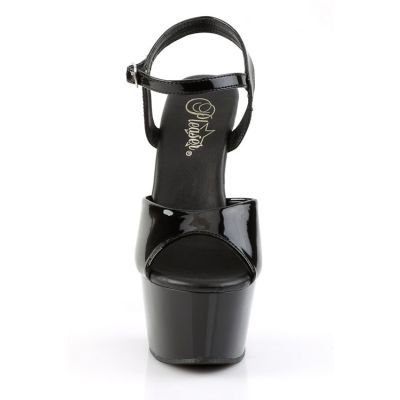 Pleaser Aspire 6 Black Vegan Platforrm Sandal