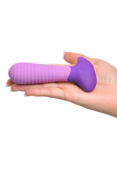 Pipedream Women's Vibrating Ribbed Silicone 4.7" Butt Plug
