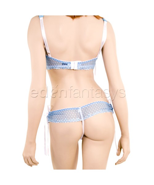 Demi-cup bra and tanga panty