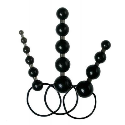 Triple Anal Bead Set w Pull Cords