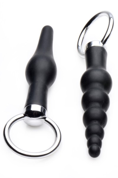 Master Series Silicone Butt Plugs with Ring Handle Set (4 Pce)