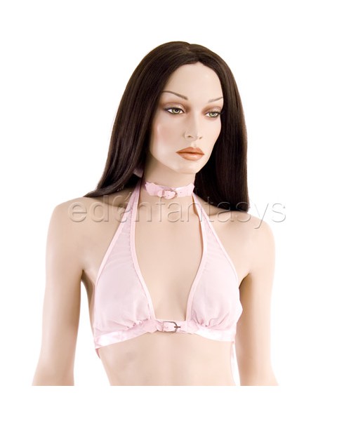 Fetish femme pink bra and skirt set