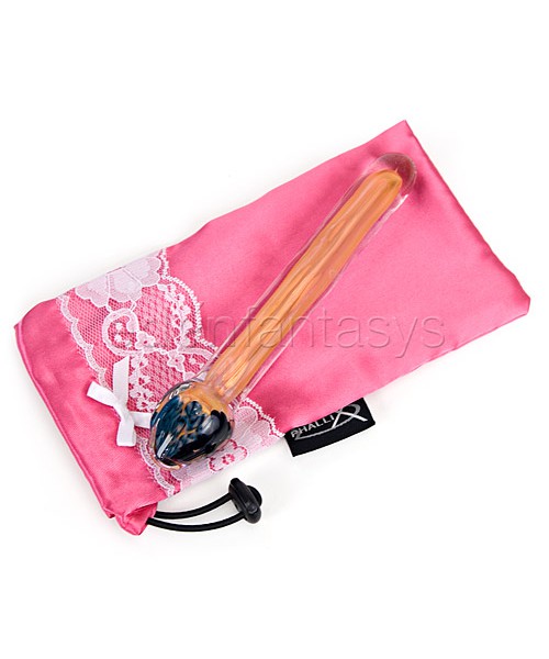 Lattachino headed pink pyrex glass dildo wand