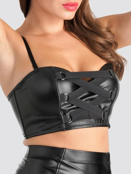 Lovehoney Fierce Leather-Look Longline Bra — image 17 of 17