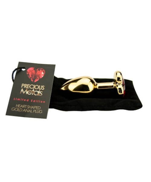 Precious Metals Heart Shaped Butt Plug-Gold