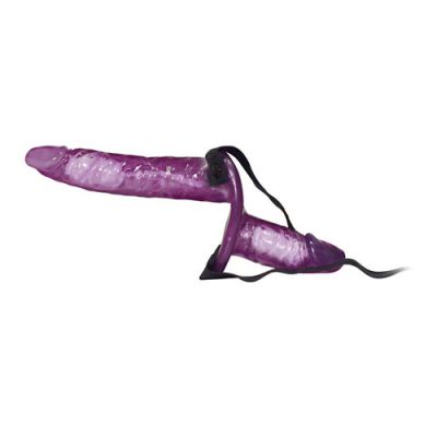 Vibrating double ended strap on dildo