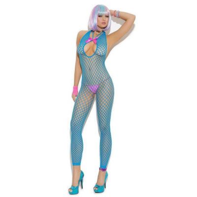 Neon Blue Footless Bodystocking One Size Available