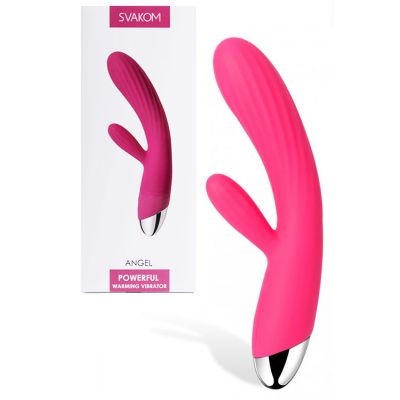 Svakom 7 5 Ribbed Silicone Rabbit Vibrator with Heating Function