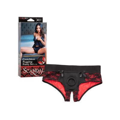 Scandal Crotchless Pegging Panty Set L XL