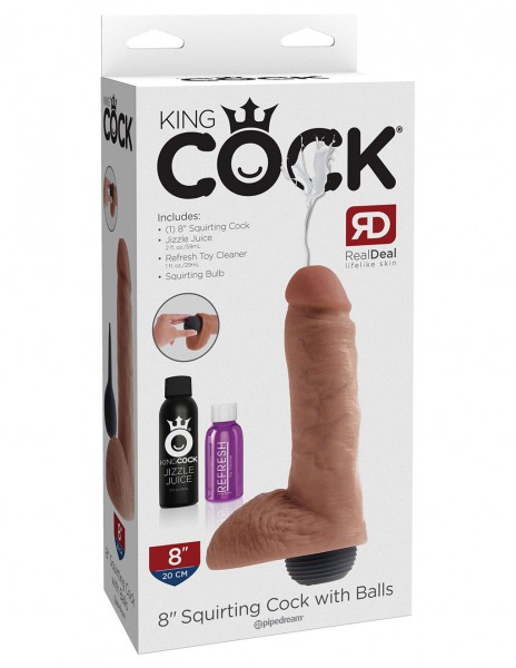 King Cock 8 Inch Squirting Cock with Balls — image 12 of 18
