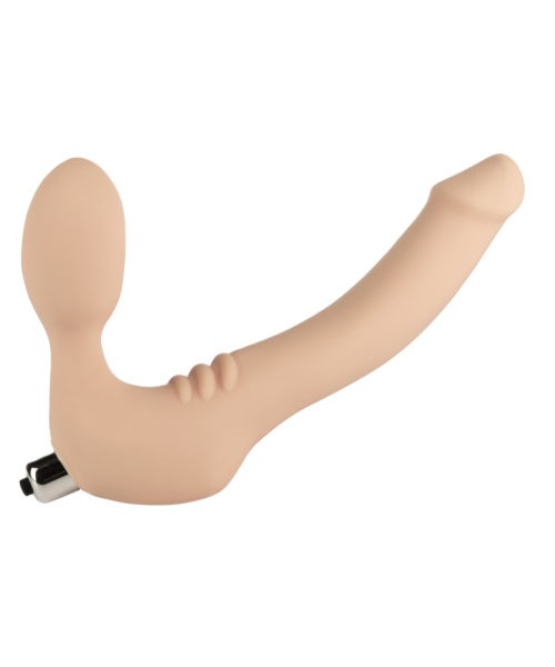 Simply Strapless Small Strap On Vibrator -Vanilla