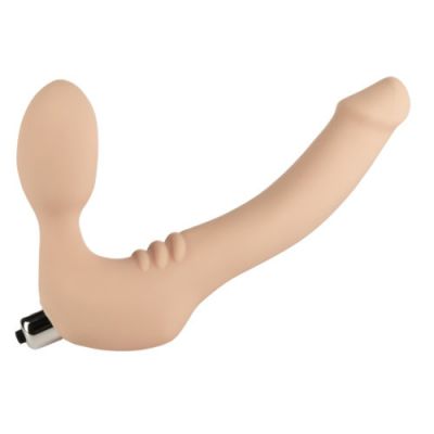 Simply Strapless Small Strap On Vibrator Vanilla