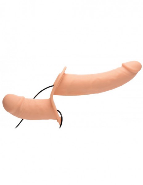 Strap U Power Pegger Silicone Vibrating Double Dildo with Harness — image 5 of 8