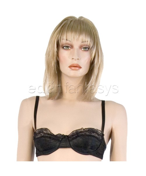 Lace overlayed satin bra and garter set
