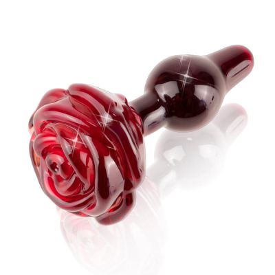 Icicles Luxurious Glass Rose Butt Plug Massagers