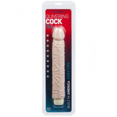 Quivering Cock 10 Inch Vibrating Dildo White