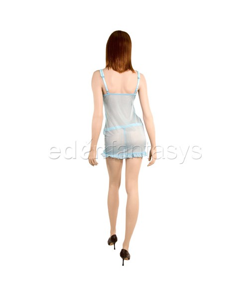 Mesh ruffled chemise with g-string