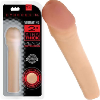 2 Xtra Thick Vibrating Transformer Penis Extension Flesh
