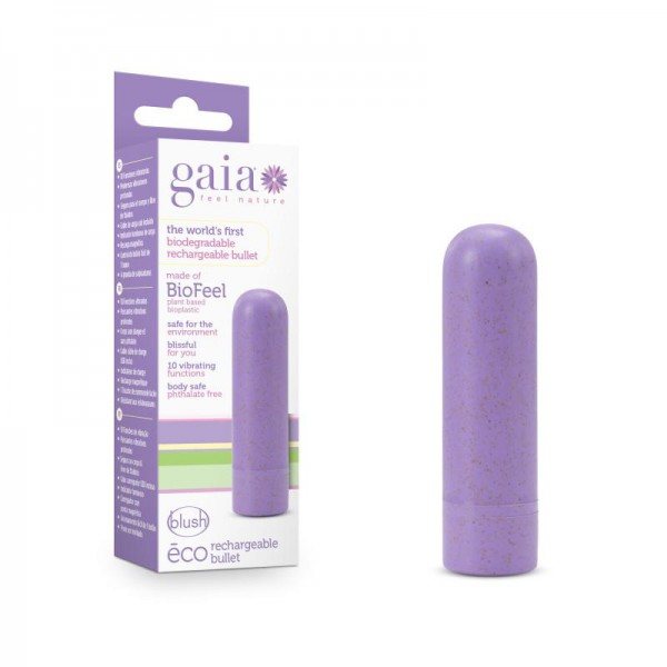 Gaia Eco Biodegradable Rechargeable Purple Bullet Vibrator