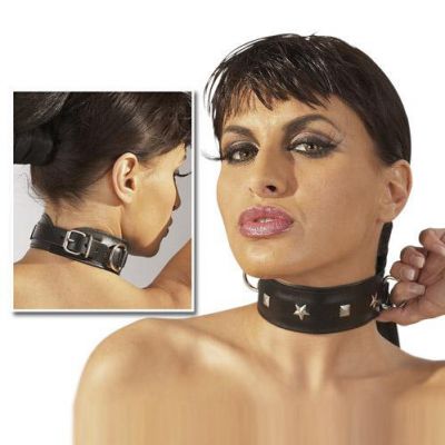 Leather Collar With Stud Detail