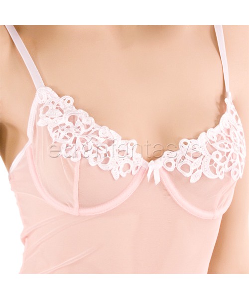 Pleated chemise and thong