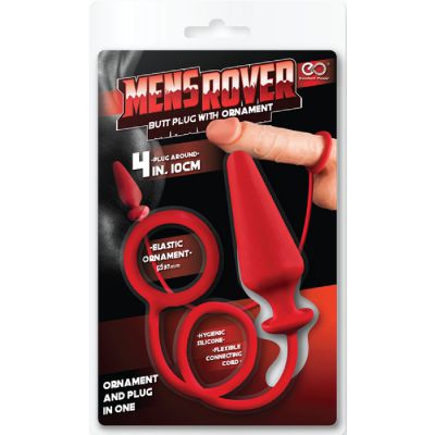Mens Rover 4 Butt Plug with Ornament Red