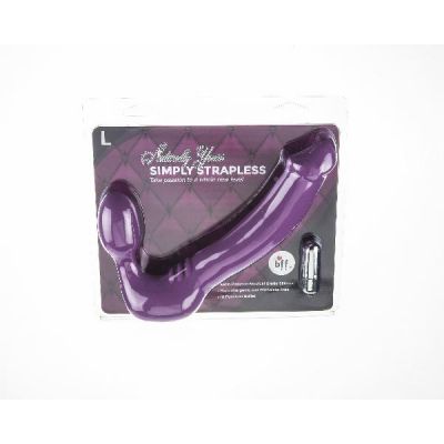 Strapless Strap On Vibrating Silicone L Purple