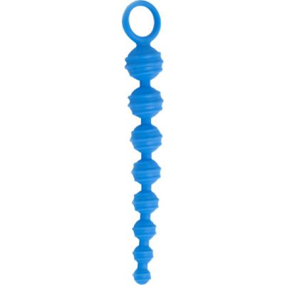 Anal Beads Silicone Ridges Blue