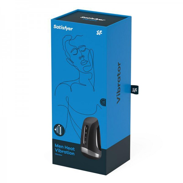 Satisfyer Men 5.5" Rechargeable Masturbator with Heat & Vibration