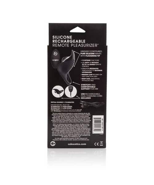 Silicone USB Rechargeable Remote Control Pleasurizer Couples Cock Ring — image 9 of 9