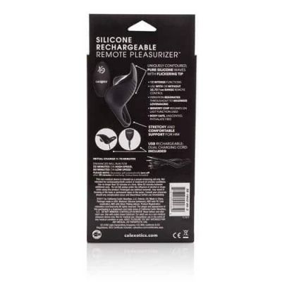 Silicone USB Rechargeable Remote Control Pleasurizer Couples Cock Ring