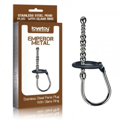 Emperor Metal Stainless Steel Penis Plug With Glans Ring
