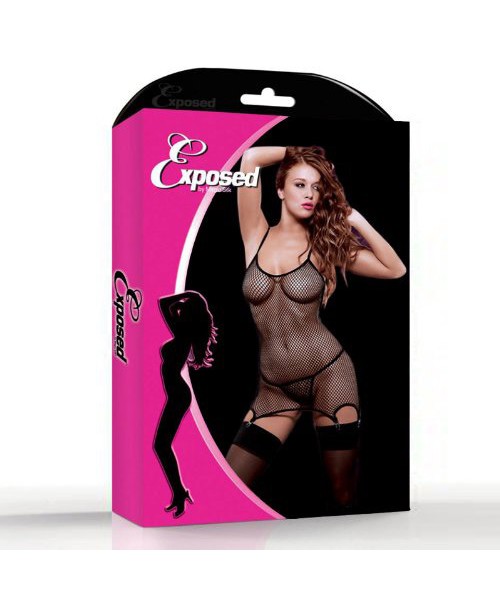 Exposed fishnet merry widow dress and g-string queen size — image 4 of 7