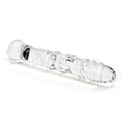 Clear spiral glass dildo with bumps probe