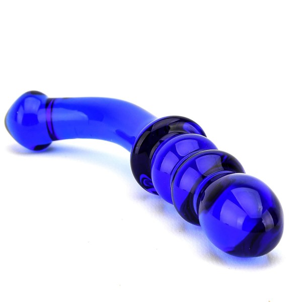 Spectrum Ribbed G-Spot Glass Dildo — image 5 of 25