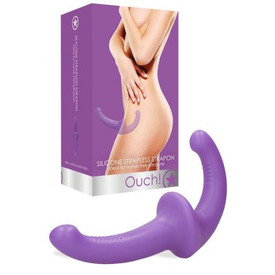 OUCH Ribbed Silicone 8 Strapless Strap On Dildo