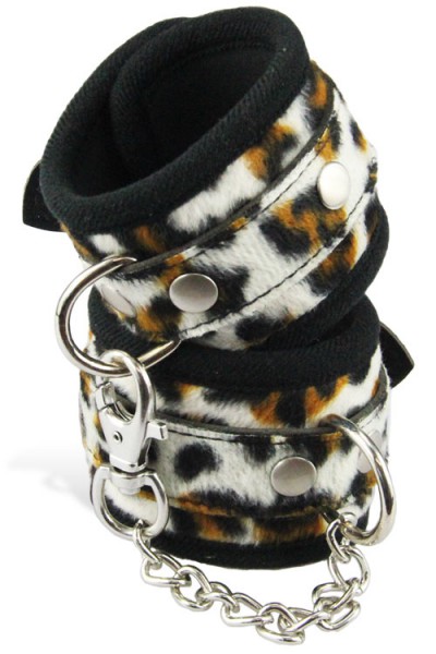 Berlin Baby Leopard Print Faux Fur Handcuffs