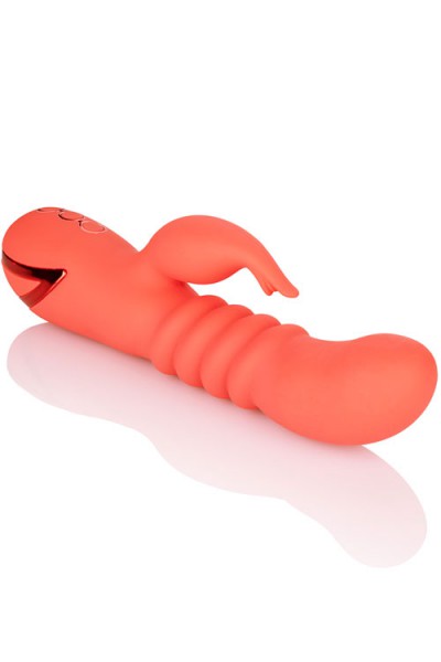 California Exotic Thrusting Ribbed Silicone 7.9" Rabbit Vibrator