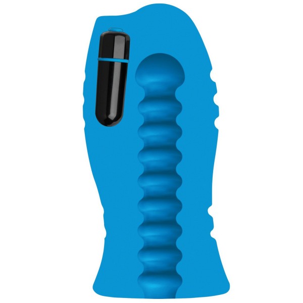 Optimale Vibrating Stroker w/Thick Ribs - Blue — image 5 of 9