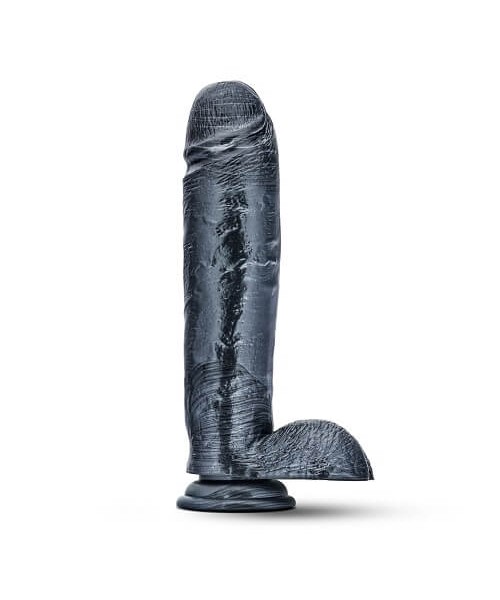 Jet Raven Carbon 10.5 Inch Metallic Black Realistic Dildo